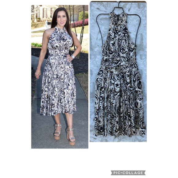 Diane Von Furstenburg Nicola Dress in Marble Black size 6 - Picture 1 of 12